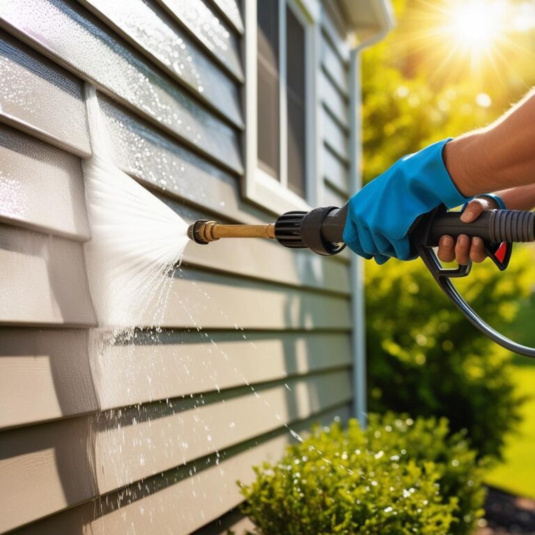 pressure washing a house you cant see the person face